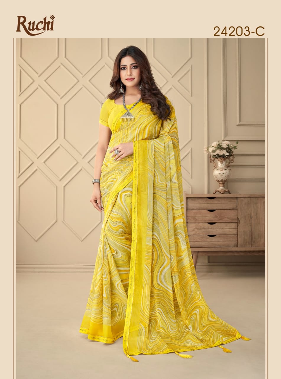 Vanilla By Ruchi Chiffon Saree Catalog